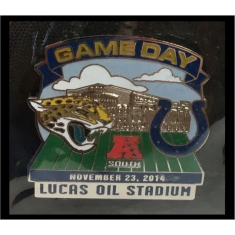 2014 GAME Day -Jacksonville JAGUARS vs COLTS -Lucas Oil Stadium Pin New